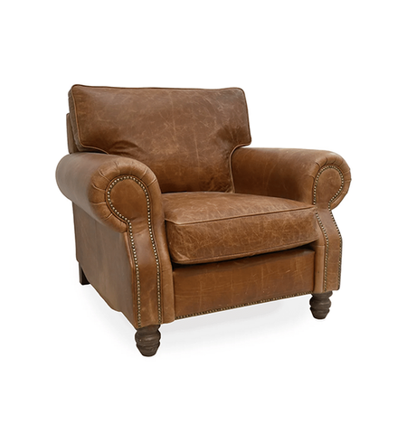 Handmade Leather Arm Chair Tan