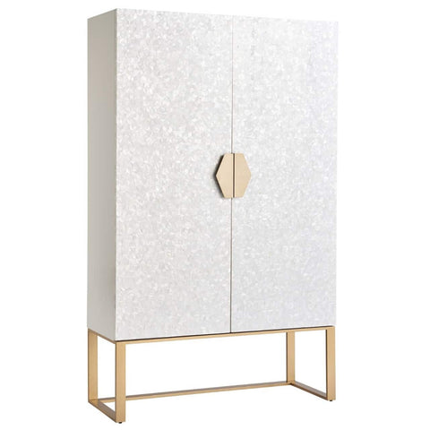 Mother of Pearl Inlay Bar Cabinet
