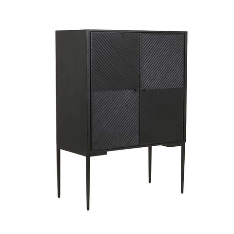 Geometric Wooden Bar Cabinet