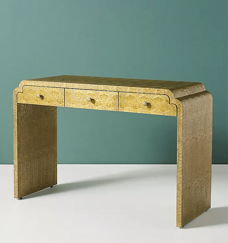 Brass Hand-Embossed Console