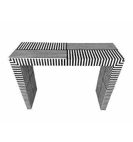 Striped Bone Inlay Console Waterfall/ Desk