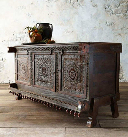 Old Reclaimed Indian Dhamchiya / Hope Chest / Indian Chest of Drawers