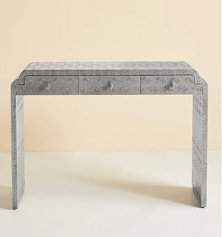 German Silver Embossed Console