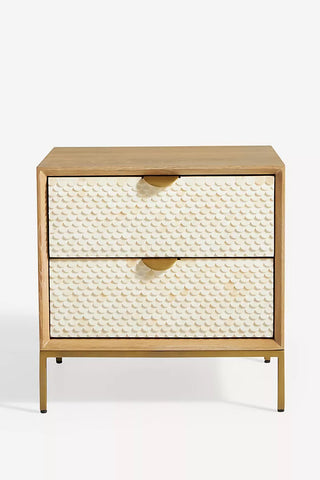 Bone Inlay Bedside Fish Scale Natural