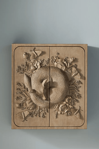 Handcarved Jungle Wall Cabinet