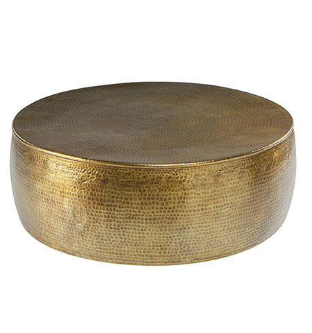 Gold Hammered Round Coffee Table