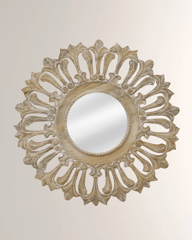 Handcarved Wooden Wall Mirror