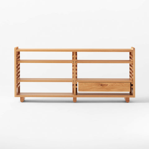 Wooden Low Bookshelf