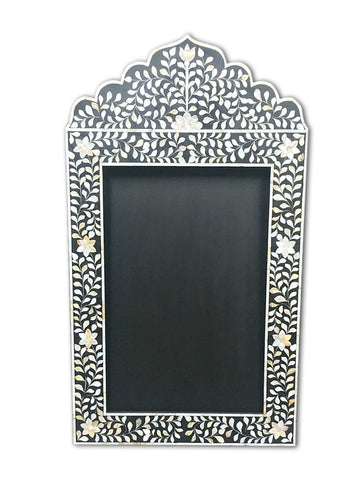 Crested Mother of Pearl Inlay Mirror Floral