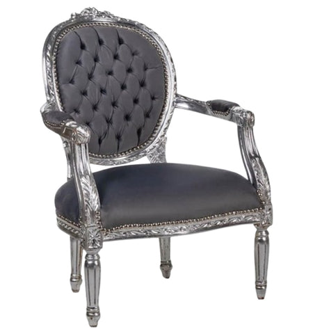 French Style Vintage German Silver Chair