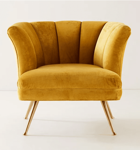 Petunia Scalloped Velvet Chair