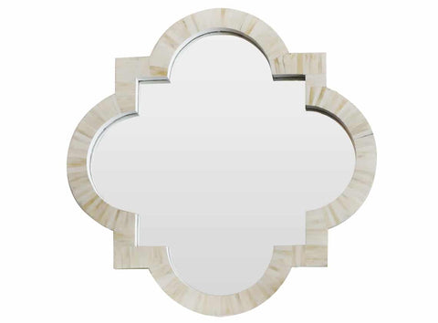 Quatrefoil Bone Inlay Mirror