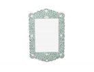 bone inlay frame with floral pattern 