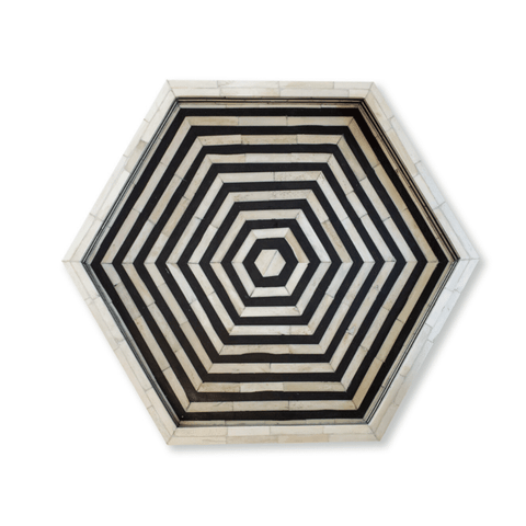Hexagonal Bone Inlay Tray