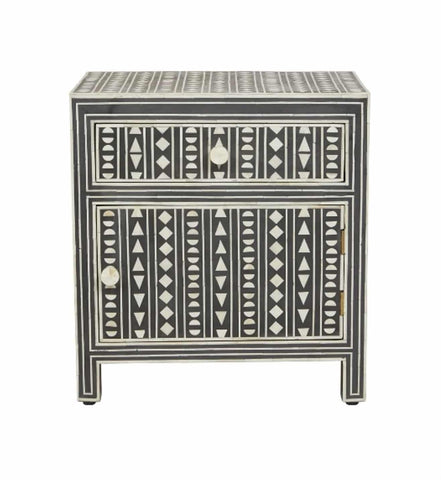 Tribal Bone Inlay Bedside