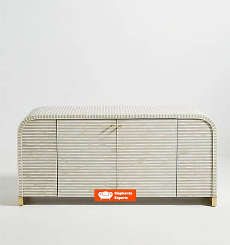 Waterfall Bone Inlay Sideboard / Buffet in Grey