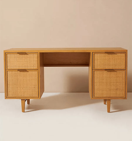 Cane and Oak Desk