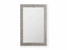 A rectangular Bone Inlay Wall Mirror with a decorative pattern of bone inlays around it.