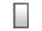 A rectangular floor bone inlay mirror with a decorative bone inlay frame, predominantly in black and white.